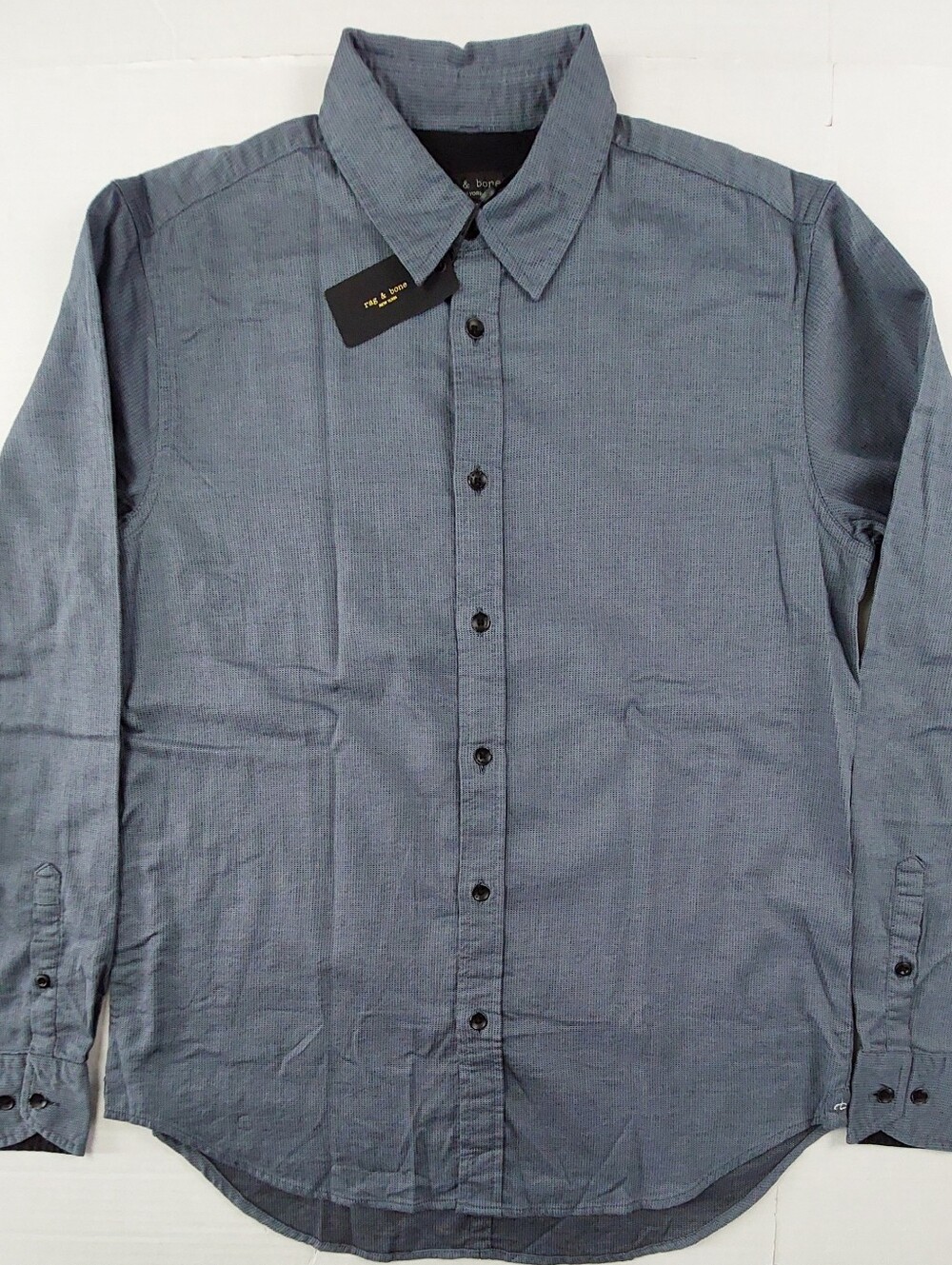 Rag & Bone Tomlin Stretch Dobby Raglan Shirt Mens Size Medium Blue NWT $198.00